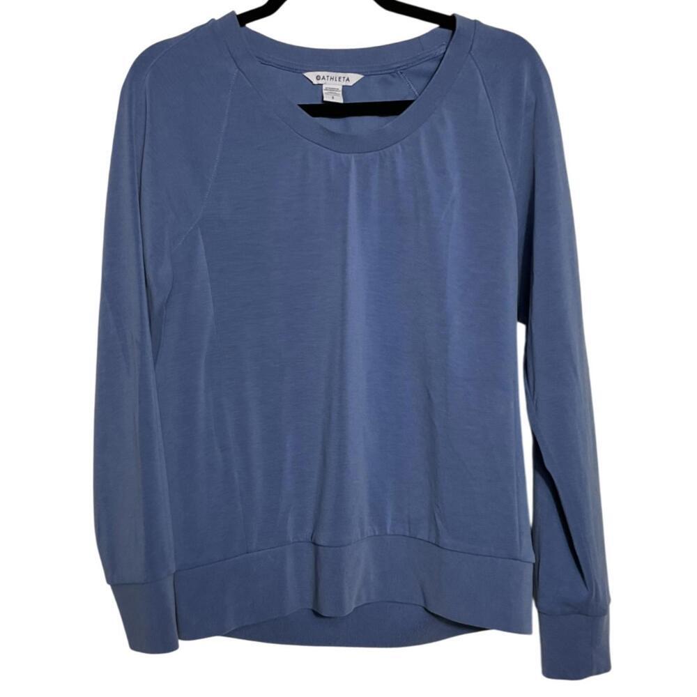 Athleta Blue Long Sleeve Pullover Sweatshirt